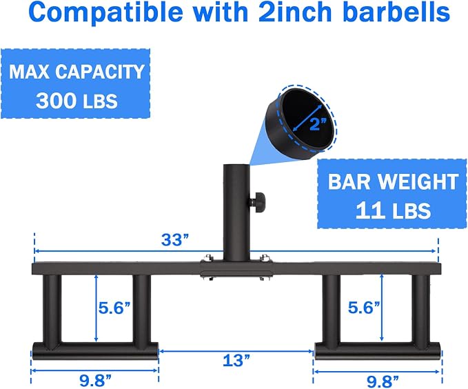 Viking Press Landmine Handle Attachment for 2 inch Olympic Barbell – Heavy Duty Iron Handle for Deadlift, Squat, Row, Press – Home Gym Strength Training Equipment