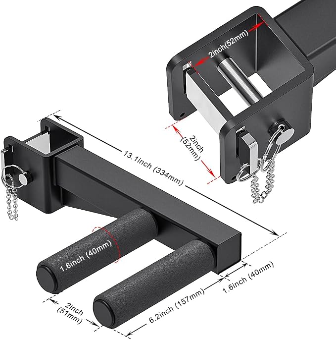 Nordic Hamstring Curl Attachment, Dip Bar, Belt Squat & Safety Spotter Arms for 2"x2" & 3"x3" Power Racks, Home Gym Strength Training Accessories