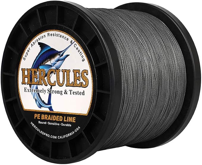 HERCULES Cost-Effective Super Cast 8 Strands Braided Fishing Line 10LB to 300LB Test for Salt-Water,109/328/547/1094 Yards(100M/300M/500M/1000M),Diam.#0.12MM-1.2MM,Hi-Grade Performance,Variety Colors