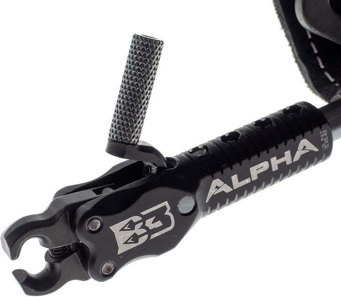 B3 Archery Alpha Double-Caliper Wrist Strap Archery Compound Bow Arrow Release Aid Trigger w/Adjustable Trigger Travel, Roller-Sear Double Stainless Steel Jaws, for Bowstring & String Loop Use