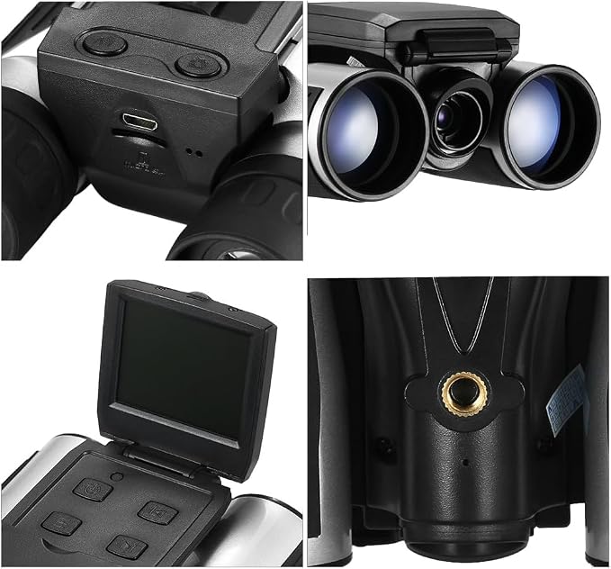 2.4" LCD Digital Binoculars with Camera for Adults, 12x32 Video Photo Recoder 48MP 2.5K for Bird Watching Hunting Concerts and Sports Game with 32GB Cards