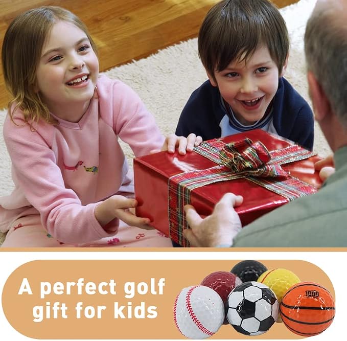 Golf Club Brush and Amercian Flag Golf Towels & Funny Novelty Golf Balls 6Pack, Golf Accessories for All Golfers