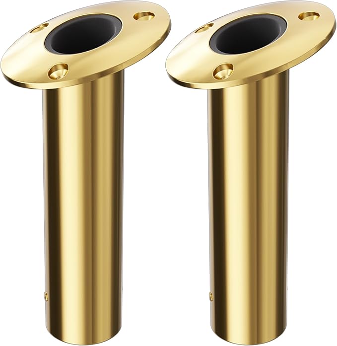Fishing Rod Holder 2 Pack, 316 Stainless Steel 15/30/90 Degree Rod Holders for Fishing Boat, Flush Mount with Cap, Heavy Duty