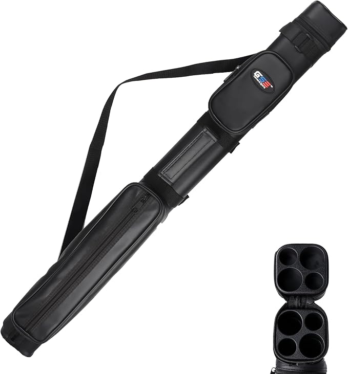 GSE Games & Sports Expert 2x2 Deluxe Hard Billiard Pool Cue Stick Carrying Case, Billiard Cue Case, Billiards Accessories (Several Colors Available)