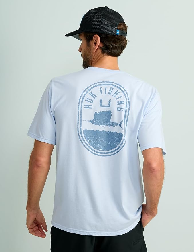 HUK Mens Performance Fishing Logo Tee, Short Sleeve T-Shirt for Men