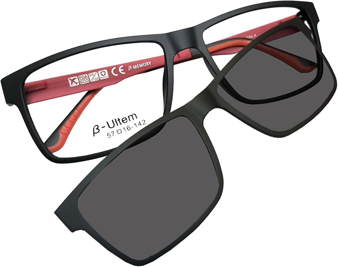Circleperson Clip on Sunglasses for Men Magnetic glasses 2 in 1 Polarized Big Size 57-16-142