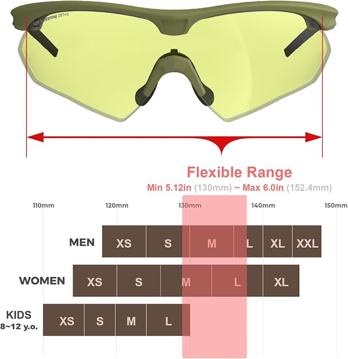 HTS HUNTERSKY S53 Anti Fog Tactical Shooting Range Safety Glasses ANSI Z87.1 Ballistic Eye Protection Hunting Airsoft Riding