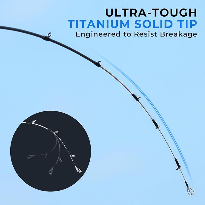 KastKing Megatron Titanium Telescopic Casting & Spinning Fishing Rods, IM7 Graphite Travel Rod with Titanium Solid Tip, Power Transition System, for Freshwater and Inshore Fishing
