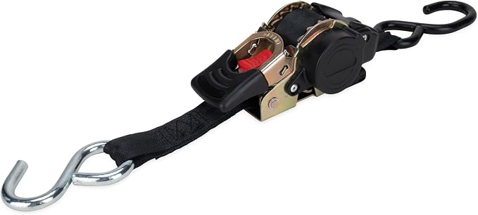 Camco Retractable Transom Tie Down Straps, 6-Foot, 1,500 lb Break Strength, 500 lb Safe Working Load, 2 Count (50033) (Pack of 4)