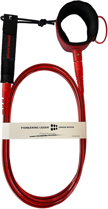 SIXPACK ACTION Pioneering Surf Leash, 5ft/6ft/7ft/8ft/9ft Comp Pro Surfboard Leash with 360-Degree Integral Molding Cuff Providing Maximum Durability, Flexibility and Comfort
