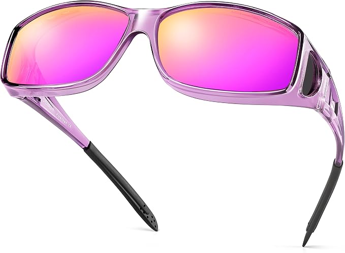 URUMQI Polarized Sunglasses Fit Over Glasses for Men Women, Wraparound Sun Glasses UV400 Protection for Driving Fishing