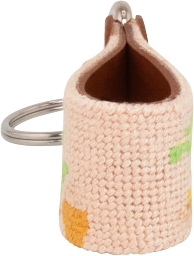 Leather Hand-Stitched Needlepoint Key Fob or Key Chain