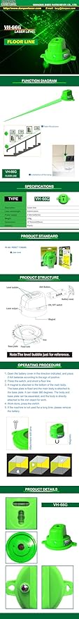 VH-66G laser Green Line, 360 ° Rotatable Floor Suitable for Home and Outdoor Decoration, Golf Practice Indicator Line