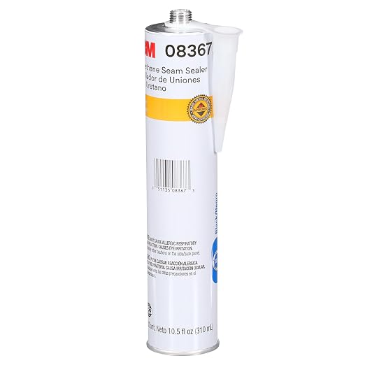 3M Urethane Seam Sealer, 08367, Black Color, High Solids, Permanently Flexible, 310 mL/10.5 fl oz Cartridge
