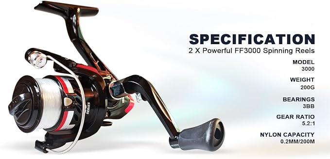 Telescopic Fishing Pole Combo, 2PCS 6.89ft Carbon Fiber Fishing Rods Spinning Reels Set，Full Kit with Fishing Pliers Lures and Carrier Bag for Travel Saltwater Freshwater