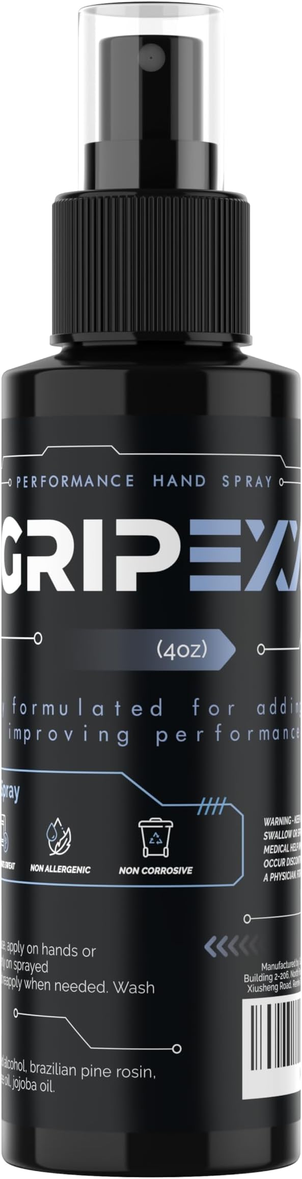GRIPEXX Sports Hand Grip Spray (4oz)- Boost Performance, Enhance Control and Maximize Grip - for Athletes: Tennis, Football, Pole Dancing, Basketball, Baseball, Golf, etc- Natural Rosin-Based Formula