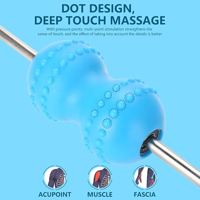 OUTASIGHT Massage Stick Roller, Multifunctional Body Muscle Massager, Deep Massage Stick Relief Myofascial Release with 2 Balls for Men and Women