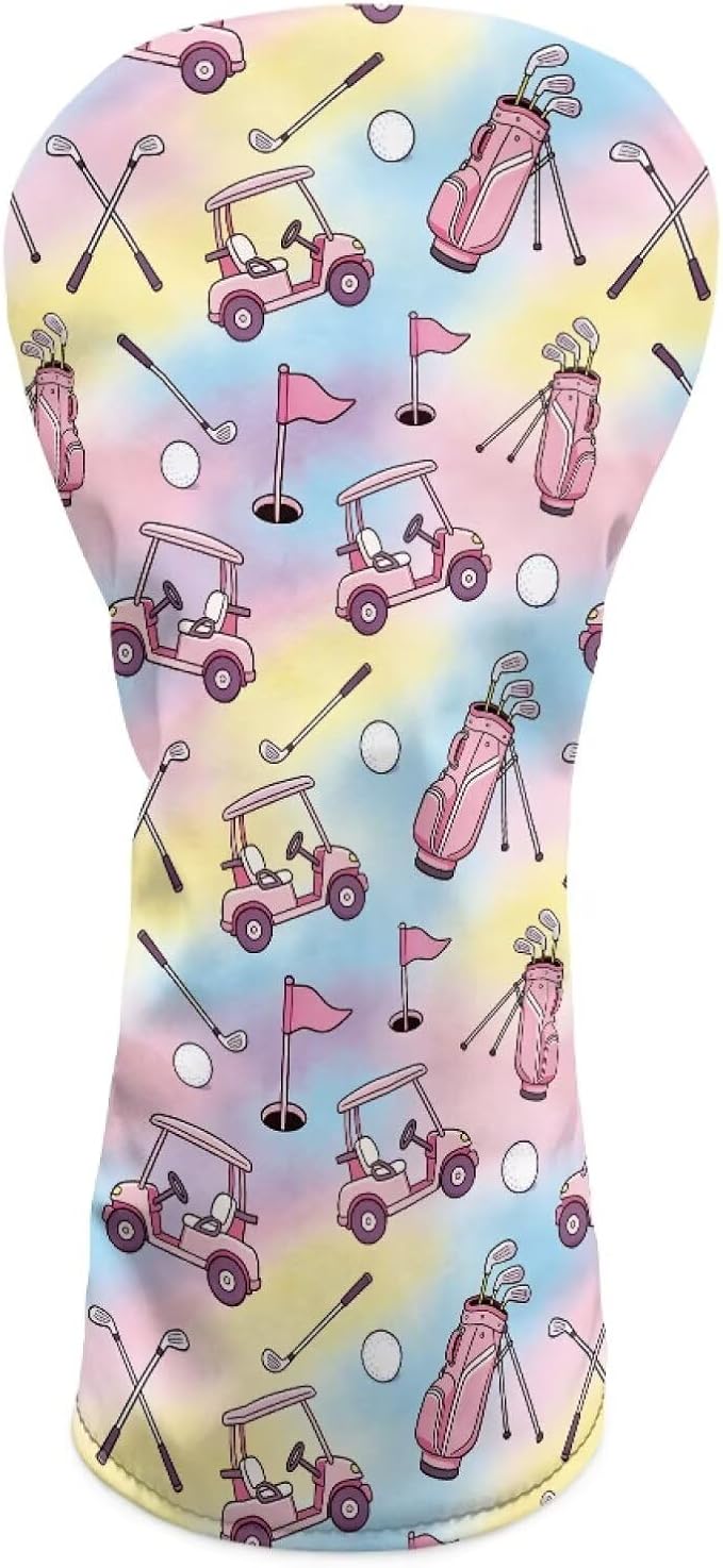 Rnyleeg Golf Club Head Covers for Women Driver Head Cover Leather Fairway Wood Headcover Hybrid Headcovers for Golf Clubs