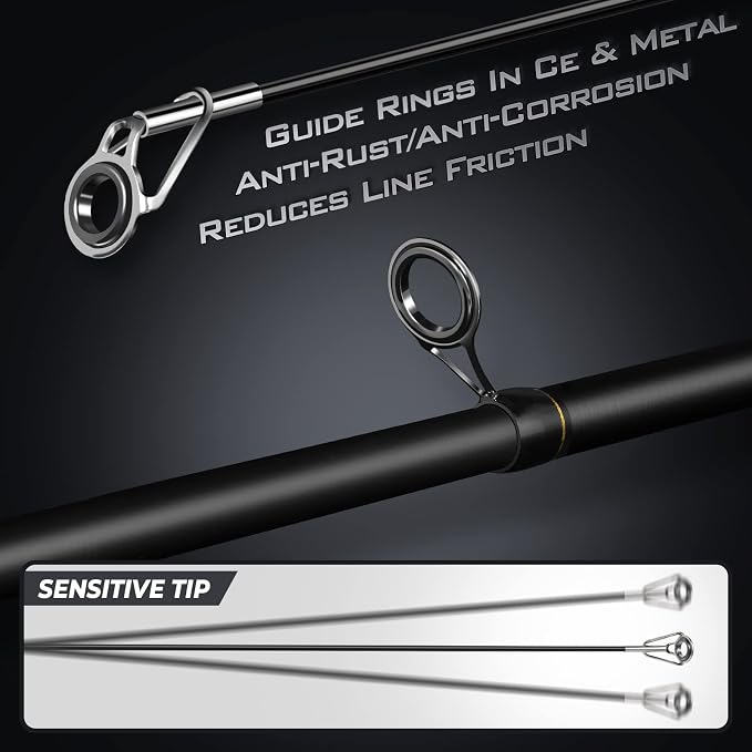 PLUSINNO Fishing Rod and Reel Combo, Telescopic Fishing Pole Kit with Spinning Reel, Tackle Box, Fishing Lures and Travel Carrying Bag, Fishing Gear Gifts for Men