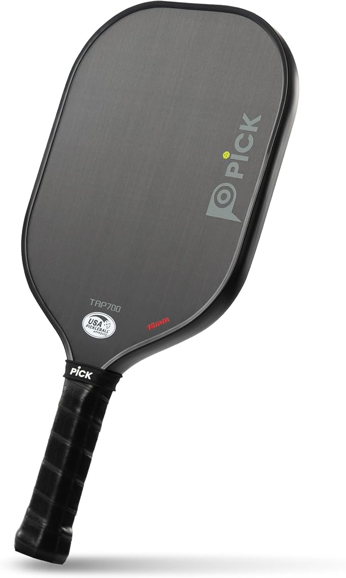 PiCK TRP700 Professional Raw Carbon Fiber Pickleball Paddles, Unibody Foam Injected, Thermoformed Polypropylene Honeycomb Core, USA Pickleball Approved (TRP700)