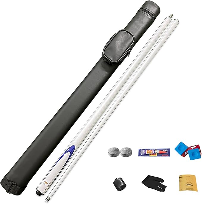 Carbon Fiber Pool Cue Stick 9.5mm Low Deflection Billiard Cue Set with Case Accessories Professional Snooker Table Cue for Home Bars Pool Halls, White3