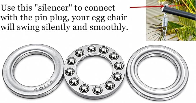 Patio Swing Egg Chair Hanging Kit with Spring, Pin Plug & Snap Hook – Heavy Duty Hammock Chair Hardware Accessories for Single Egg Chair with Stand, 550 lbs Capacity