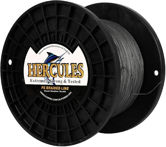 HERCULES Cost-Effective Super Cast 8 Strands Braided Fishing Line 10LB to 300LB Test for Salt-Water,109/328/547/1094 Yards(100M/300M/500M/1000M),Diam.#0.12MM-1.2MM,Hi-Grade Performance,Variety Colors