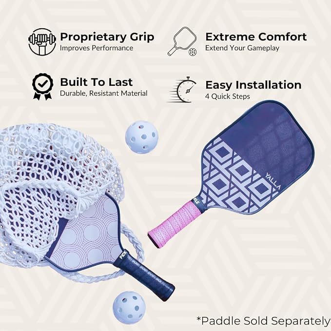Pickle Grips Pickleball Paddle Grip Tape - Overgrip Grip Wrap for Pickleball Racket - Moisture Wicking Paddle Grip Wrap (2 Pack)