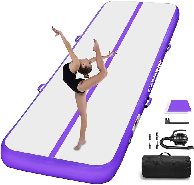 Air Mat Tumble Track, Gymnastics Mats Tumbling Track with Electric Air Pump for Home Use Cheerleading Training Kids Gym Yoga