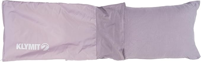 Klymit Drift Camping Pillow | Lightweight, Travel Head Rest for Sleep Filled with Shredded Memory Foam, Reversible Outer Cover for Extended Use, Large Size — Orchid
