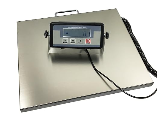 Angel USA 400 Pound Capacity Digital 16.75 X 13.75 Inches Stainless Steel Platform Postal Shipping Scale, for Busniess Office Home Warehouse Package Lugggage