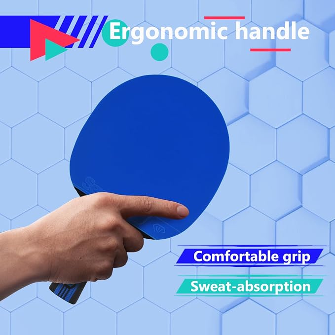 Senston 5-Ply Ping Pong Paddles Set – Premium Wood Table Tennis Set of 4 with 6 Balls & Portable Carry Case – High-Control 2mm Sponge & Ergonomic Non-Slip Grip for Beginners & Family Play