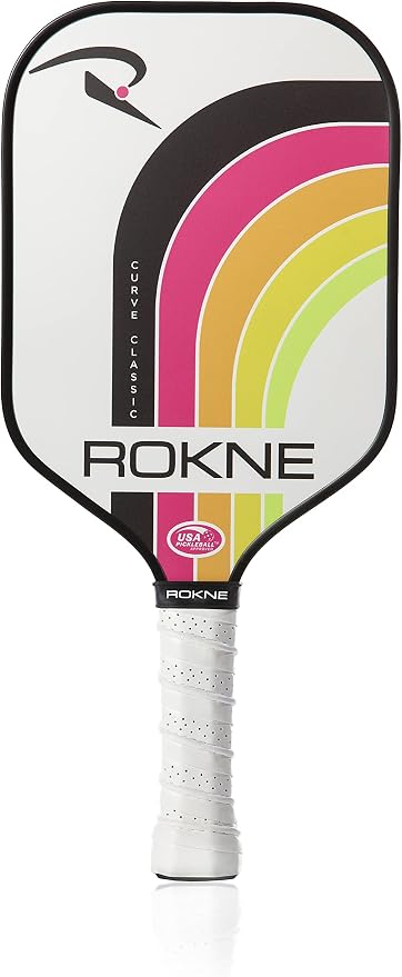 ROKNE Curve Classic Pickleball Paddle | USAPA Approved Fiberglass Pickleball Paddles | Precision Engineering & Comfort | ProGrit Texture for Max Spin & Power | Paddle