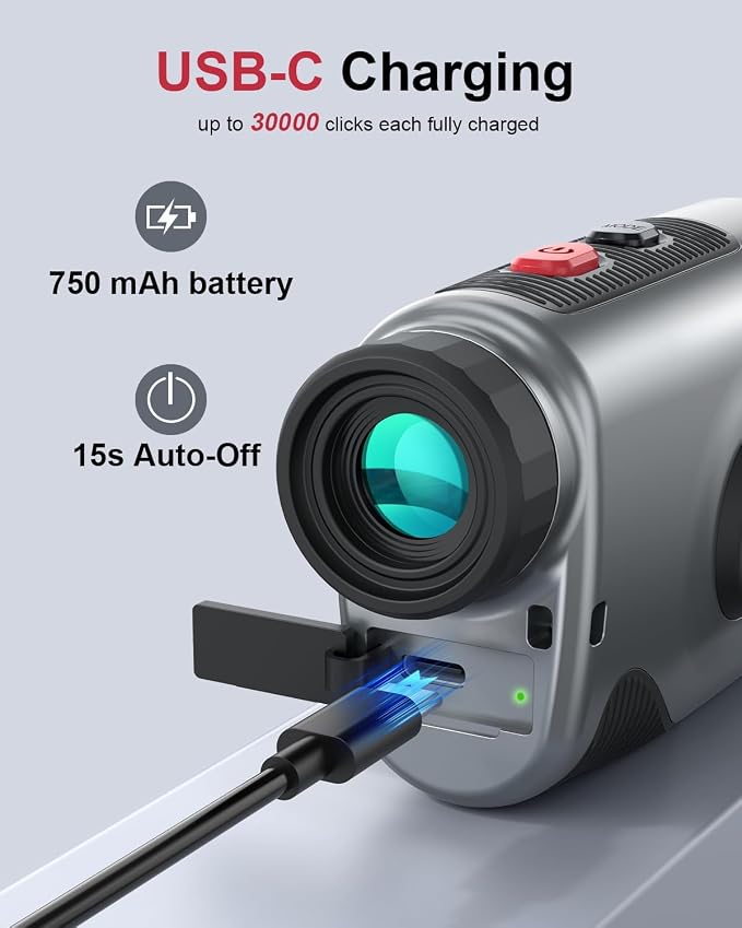 Golf Rangefinder with Slope,7X Magnification Laser Rangefinder, 1300Yards Rechargeable Range Finders Golfing with Flag Lock Vibration,Speed Mode for Hunting Shooting