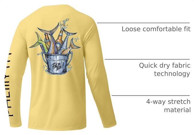 Palmyth Fishing Shirts for Men Long Sleeve UPF 50+ T Shirt Sun Protection | Quick Dry, Sun Protection, Myth-Cool Fabric, Fish Print, Moisture Wicking, Stretchy, Breathable, Fishing,Boating,Outdoor Wear