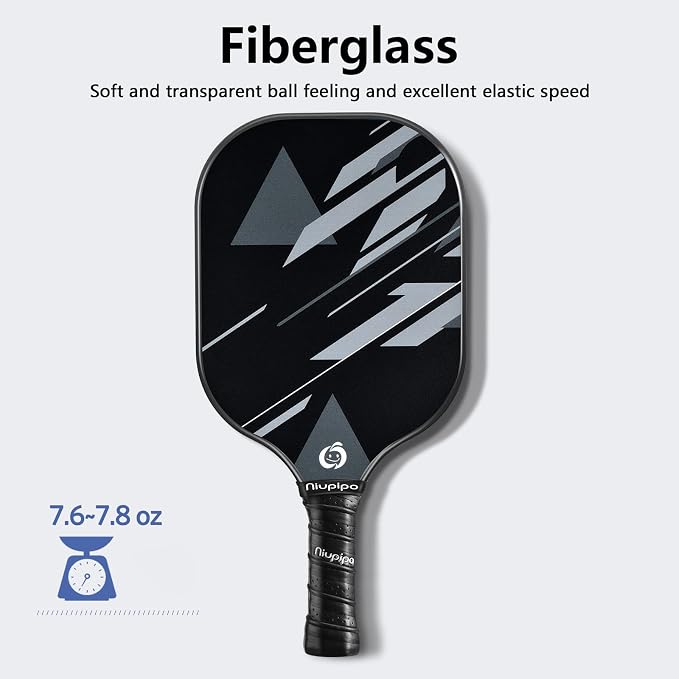 niupipo Pickleball Paddles Set of 2 or 4, USAPA Approved Fiberglass Pickleball Paddle Set with Balls and Bag, Polypropylene Honeycomb Core, Lightweight Pickleball Paddles for Beginners Men Women