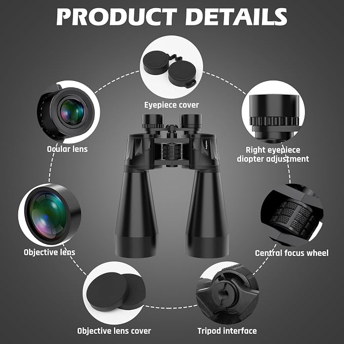 18x70 Astronomy Binoculars for Adults, High Powered Stargazing Binoculars with Superior Low-Light Performance, BAK4 Prism FMC Lens, Waterproof Long Distance Viewing with Phone & Tripod Adapter
