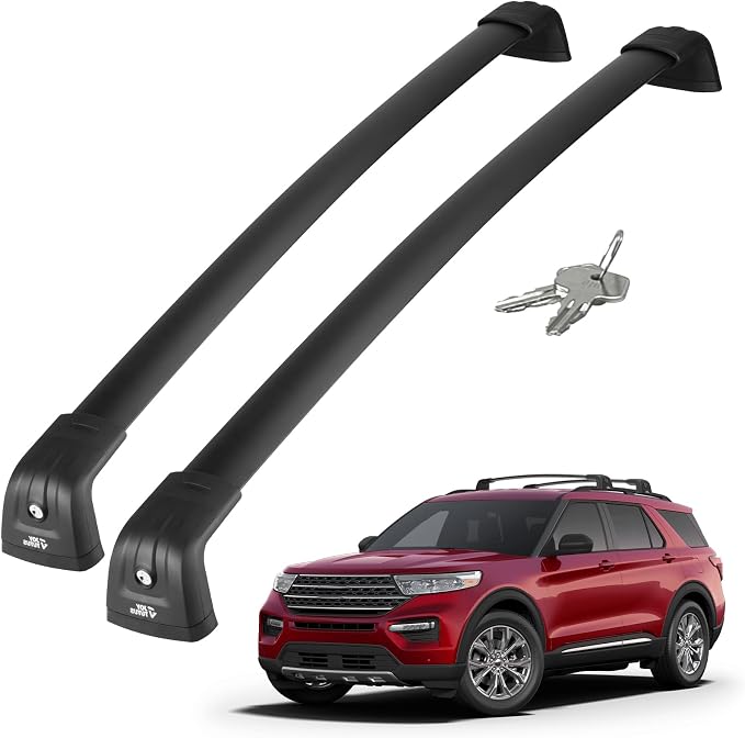 JOYTUTUS 300lbs Aluminum Lockable Roof Rack Cross Bars Compatible with Ford Explorer 2020-2026, Anti-Theft Crossbars for Rooftop Cargo Carrier, Kayak, Canoe, Bike, Snowboard & Luggage