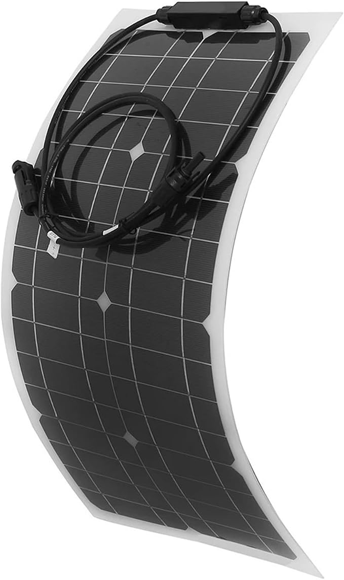 FECAMOS 100W Portable Solar Panel, Lightweight 100 Watt Solar Panel Flexible Outdoor Power Supply for RV