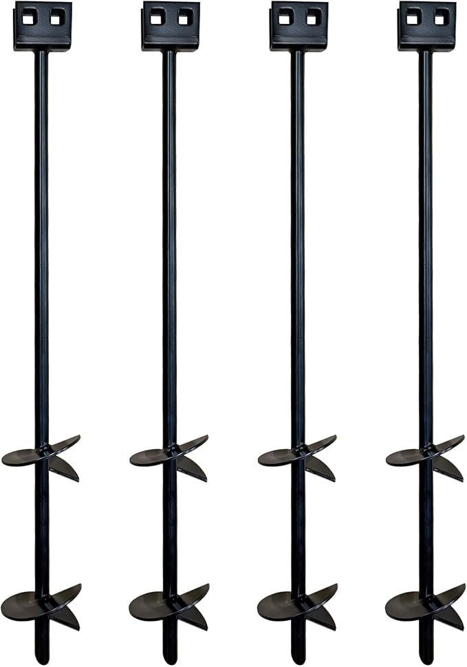 3/4" x 30" Mobile Home Double Disk Earth Auger Anchor, Heavy Duty Steel - RV, Camping, Tents, Trampolines, Deer Stands (4 Pack)
