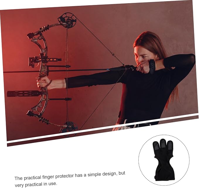Yardwe 2pcs Archery Finger Stall Gloves Professional Archery Equipment Supply Accessory Professional
