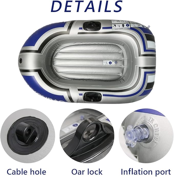 ptlsy Inflatable Boat,Swimming Pool and Lake Inflatable Boat with Electrical Air Pump and Oars (2 Boats)