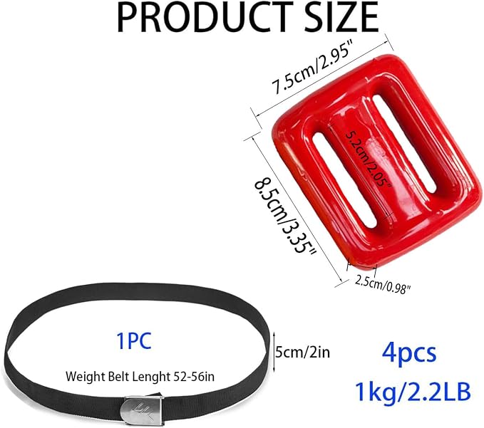 Dive Weights for Scuba Diving Weight Belt(1lb-4.4lb / 0.5kg-2kg),Vinyl Scuba Weights, Coated Dive Weights,Coated Lead Diving Weights, Dive Belt Weights for Freediving, Spearfishing