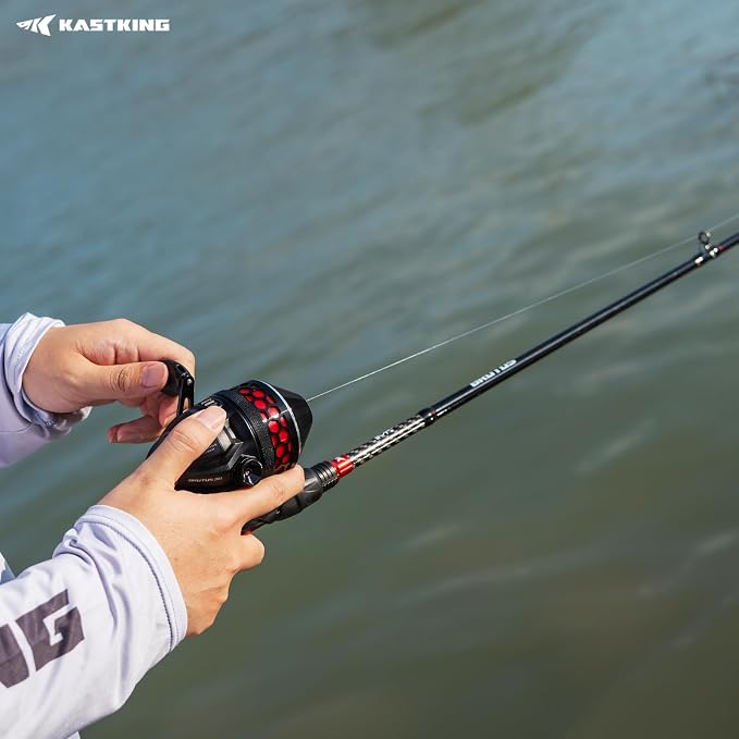 KastKing Brutus Twin-Tip Fishing Rod and Reel Combo, Baitcaster, Spinning & Spincast Combos, IM6 Graphite 2-Piece Rod with Backup Tip Section, EVA Handle, Durable & Sensitive, Freshwater Fishing