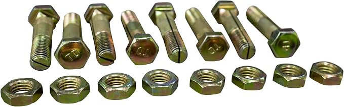 Tie Down Engineering - Nuts & Bolts - Ground Anchor Brackets and Straps - Slotted Bolt and Nut (Pack of 8)