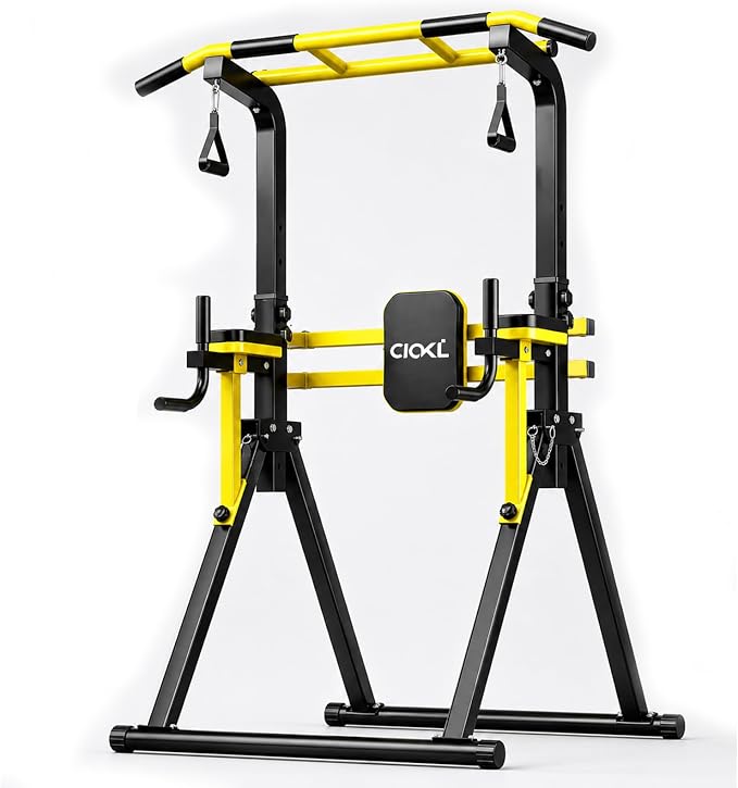 Foldable Pull Up Bar Free Standing, Upgraded Free Standing Pull Up Bar Station, Multi-function Power Tower Dip Bar, Assistance Bands Home Gym Strength Training Equipment