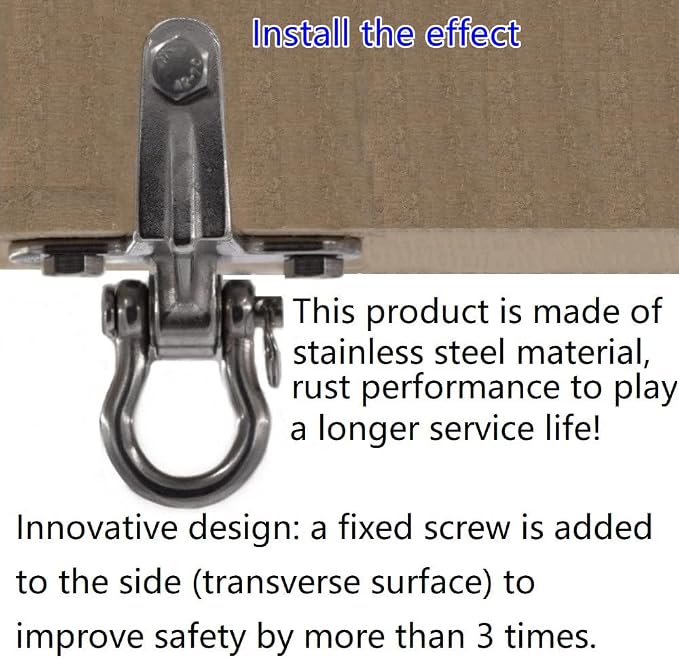 2-Pack Stainless Steel Swing Hangers, Anti-Rust Heavy Duty Hanger, Slient Bearing 180° Rotary Swing, 1500LB Wooden Concrete Playground Yoga Hammock Chair, Sandbag Porch Swing Frame