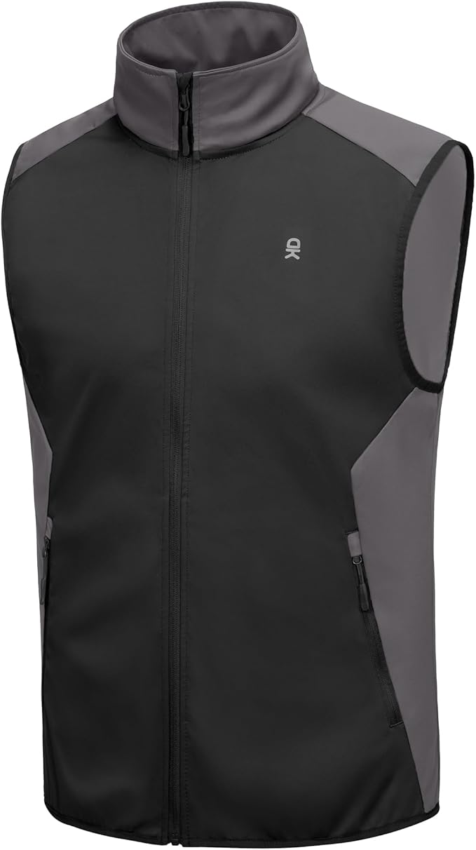 Little Donkey Andy Men's Water-resistant Outerwear Vests, Stretch Windproof Vest for Cycling, Running, Golf