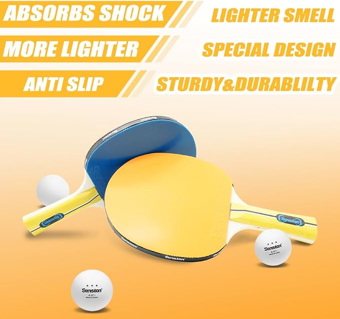 Senston Ping Pong Paddles- Fashionable Ping Pong Paddles Set of 4,Perfect for Family and Friends | The Best Table Tennis Paddles!