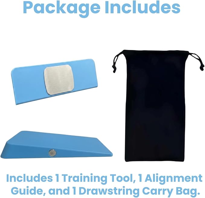 Golf Swing Trainer, Wedge Chipping Aid with Magnetic Guide Wall | PETG build, 0.16 lb weight, carry pouch, impact position drills, left or right hand use